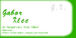 gabor klee business card